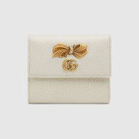 Gucci GG Women Leather Wallet with Bow-White