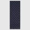 Gucci Men GG Jacquard Pattern Knit Scarf with Fringe