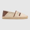 Gucci Men Gucci Logo Canvas Espadrille-Beige