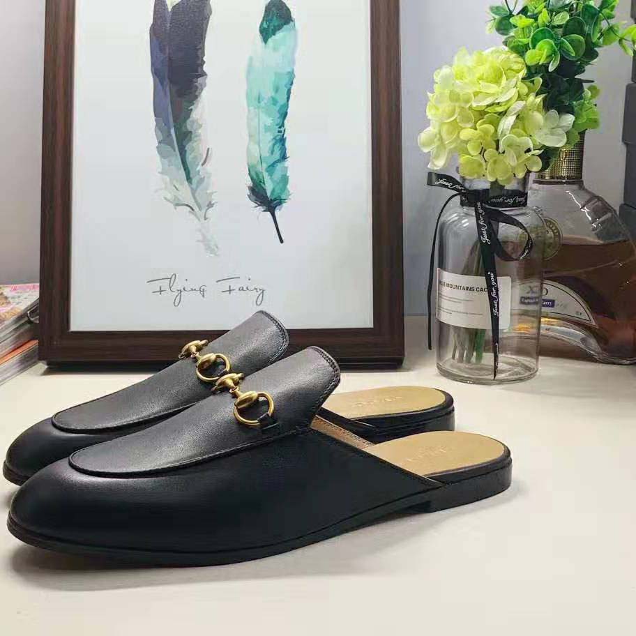 Gucci Replica Men Leather Horsebit Slipper in 1.3 cm Heel Height-Black - Image 3