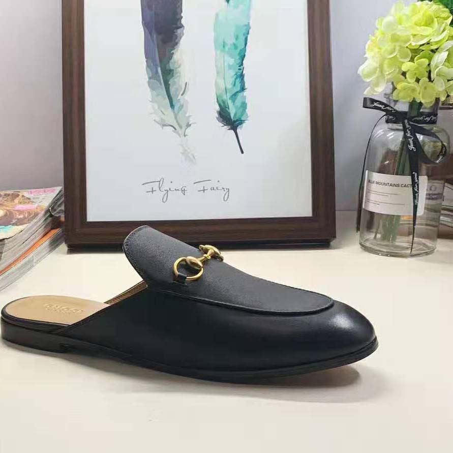 Gucci Replica Men Leather Horsebit Slipper in 1.3 cm Heel Height-Black - Image 9