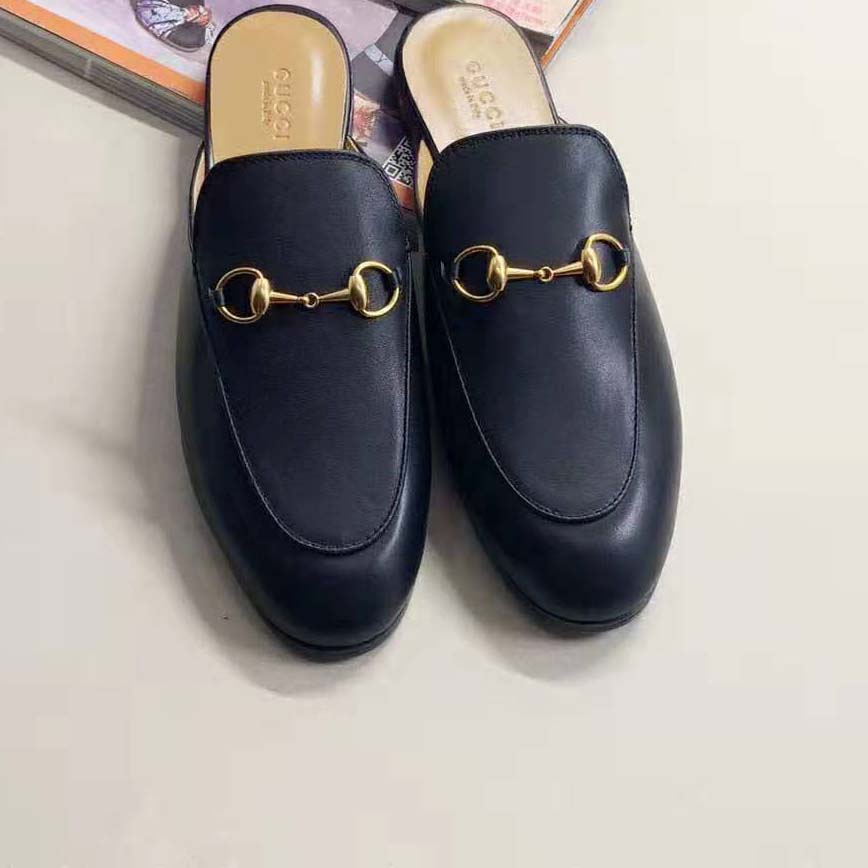 Gucci Replica Men Leather Horsebit Slipper in 1.3 cm Heel Height-Black - Image 6