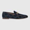 Gucci Men's Gucci Jordaan GG Velvet Loafer 1.3 cm Heel-Navy