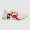 Gucci Unisex Rhyton Sneaker with Mouth Print-Beige