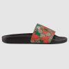 Gucci Women GG Gucci Strawberry Slide Sandal-Red