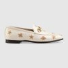Gucci Women Gucci Jordaan Embroidered Leather Loafer 1.27cm Heel-White