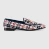 Gucci Women Gucci Jordaan Tweed Check Loafer-Navy