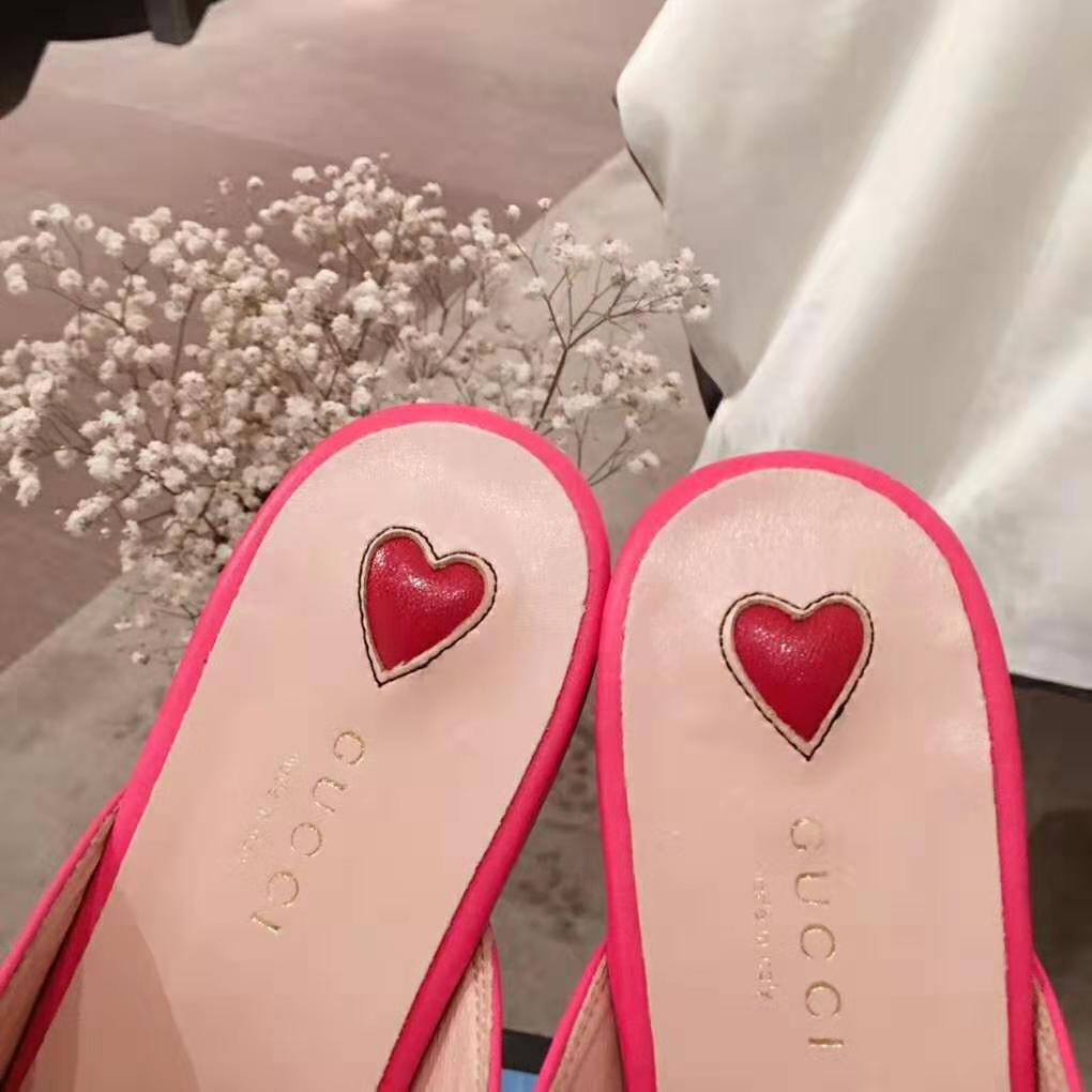 Gucci Women Princetown Leather Slipper Affordable Dupe with Horsebit Detail-Rose - Image 7