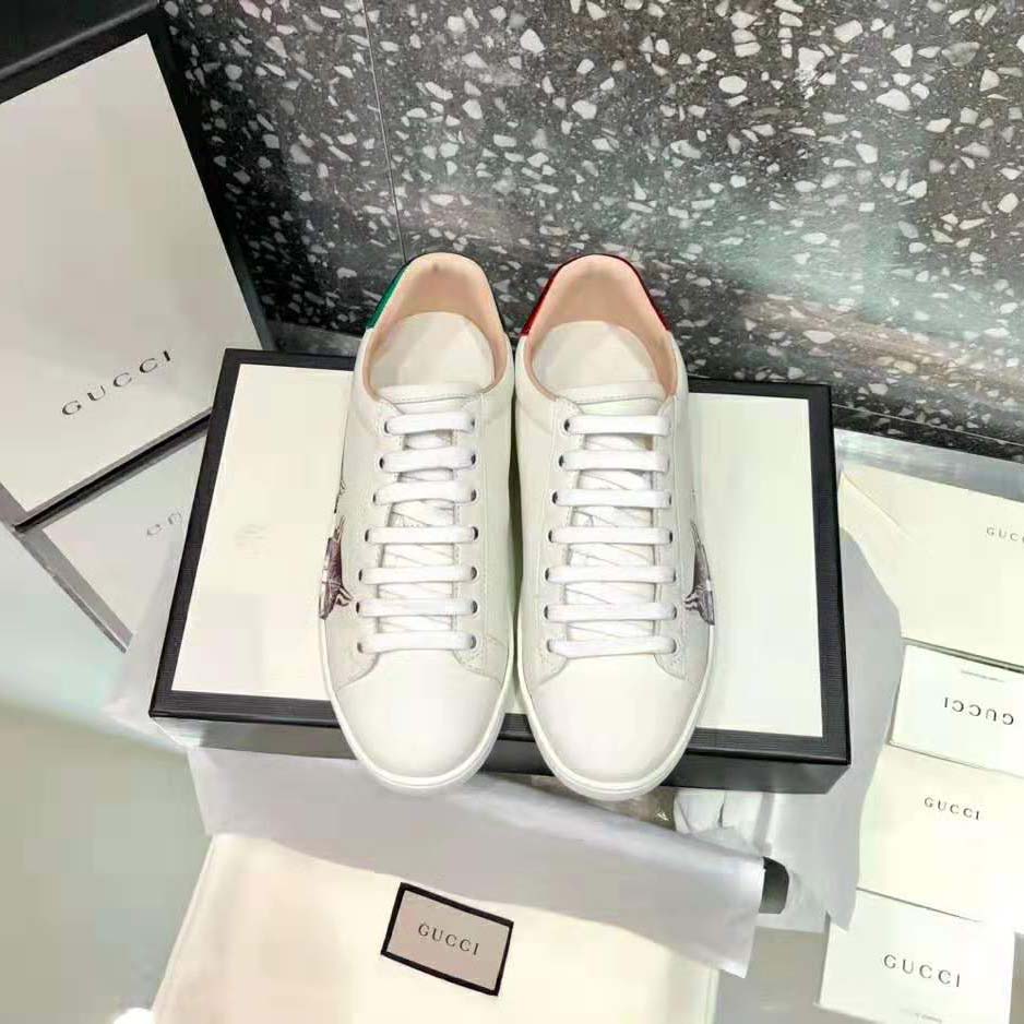 Gucci Women's Ace Sneaker with Mystic Cat Crafted in White Leather - Image 3