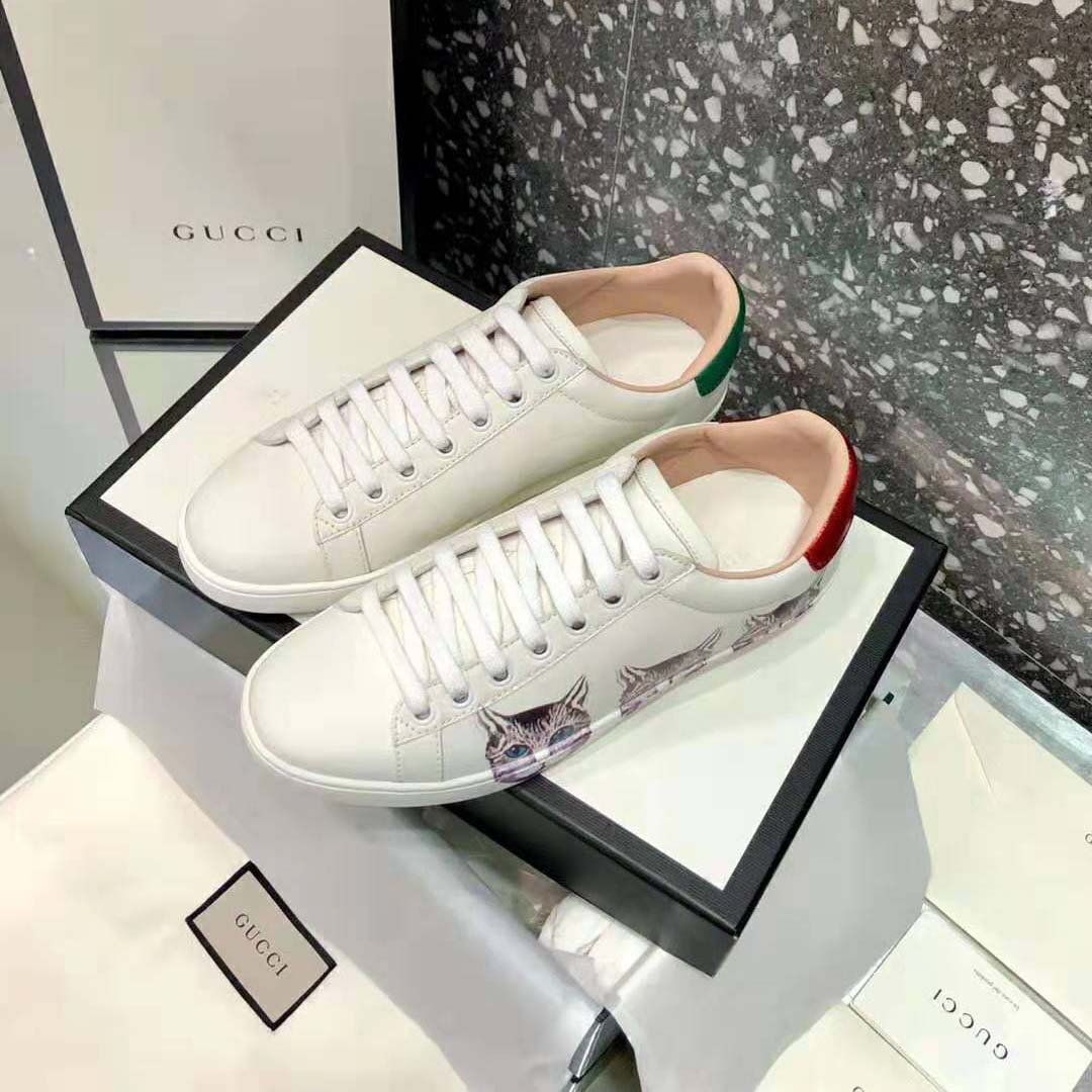 Gucci Women's Ace Sneaker with Mystic Cat Crafted in White Leather - Image 4