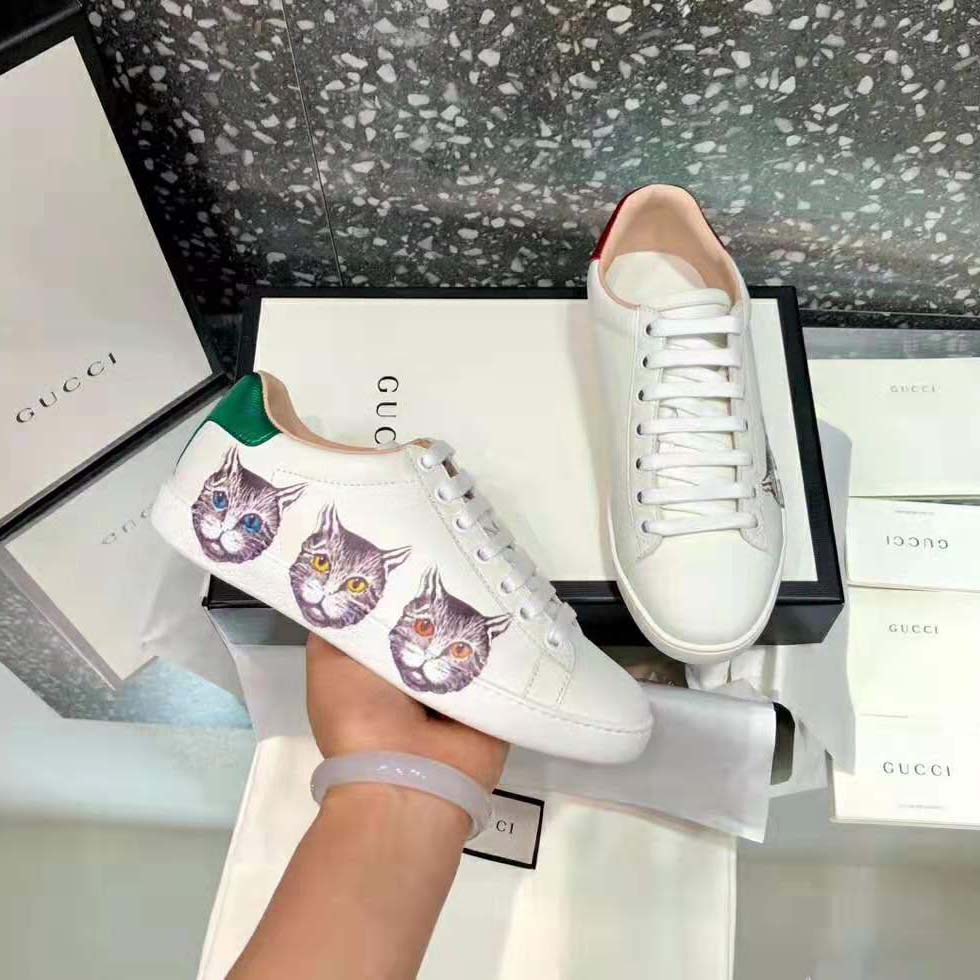 Gucci Women's Ace Sneaker with Mystic Cat Crafted in White Leather - Image 9