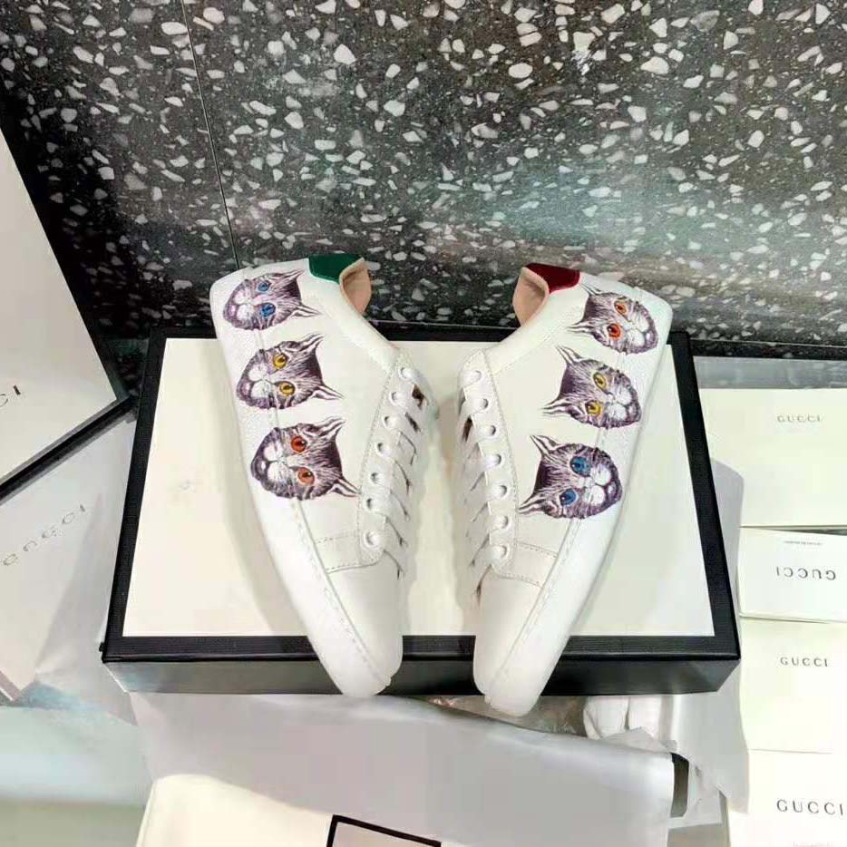 Gucci Women's Ace Sneaker with Mystic Cat Crafted in White Leather - Image 5