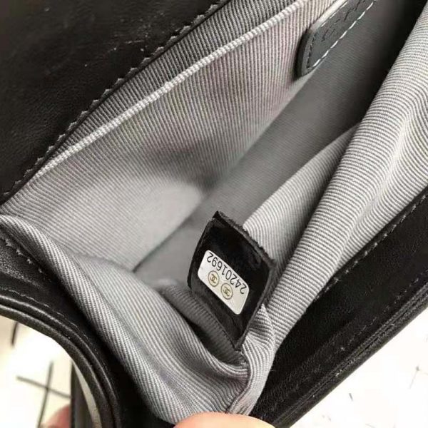 Chanel Boy Chanel Handbag in Calfskin & Ruthenium-Finish Metal-Black (10)