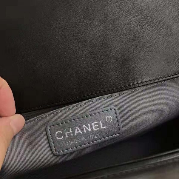 Chanel Boy Chanel Handbag in Calfskin & Ruthenium-Finish Metal-Black (9)