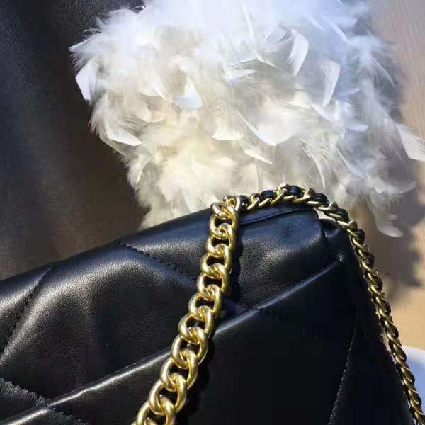 Chanel Women 19 Maxi Flap Bag in Goatskin Leather-Black (6)