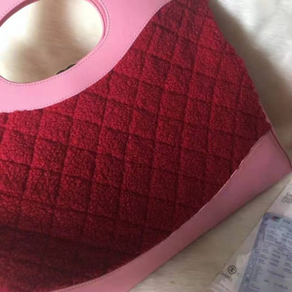 Chanel Women 31 Shopping Bag in Shearling Sheepskin and Calfskin Leather-Red (5)