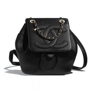 Chanel Women Backpack in Lambskin Leather-Black