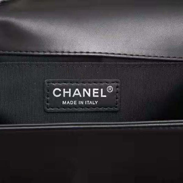 Chanel Women Boy Chanel Handbag in Calfskin Leather-Black (10)