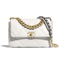 Chanel Women Chanel 19 Large Flap Bag in Goatskin Leather