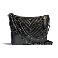 Chanel Women Chanel’s Gabrielle Large Hobo Bag in Aged Calfskin Leather-Black (1)