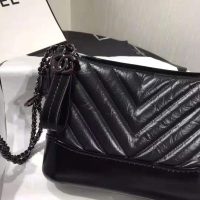 Chanel Women Chanel’s Gabrielle Small Hobo Bag in Aged and Smooth Calfskin-Black (2)