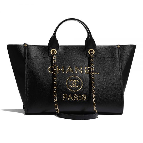 Chanel Women Chanel’s Large Shopping Bag in Grained Calfskin Leather-Black (1)