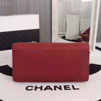 Chanel Women Chanel’s Large Tote Shopping Bag in Grained Calfskin Leather-Red (1)