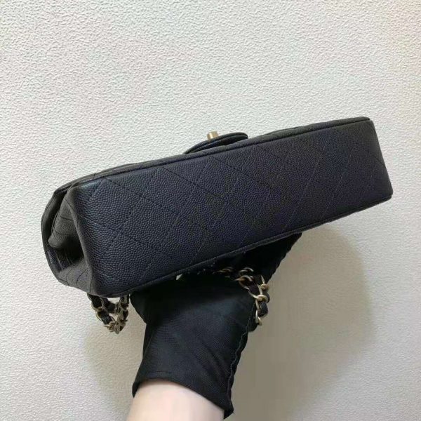 Chanel Women Classic Handbag in Grained Calfskin Leather-Black (7)