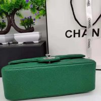 Chanel Women Classic Handbag in Lambskin Leather-Green (1)