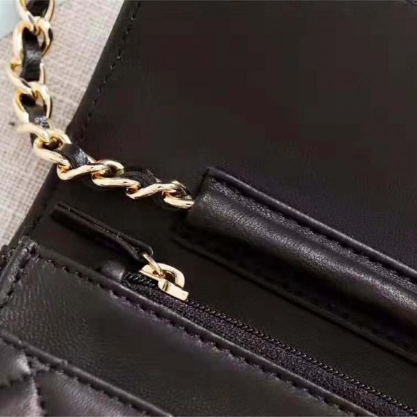 Chanel Women Classic Wallet On Chain in Lambskin Leather-Black (7)