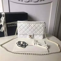 Chanel Women Flap Bag White Ringer Pearl in Goatskin Leather (1)