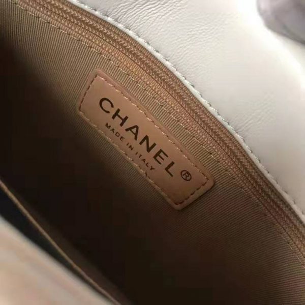 Chanel Women Flap Bag White Ringer Pearl in Goatskin Leather (9)