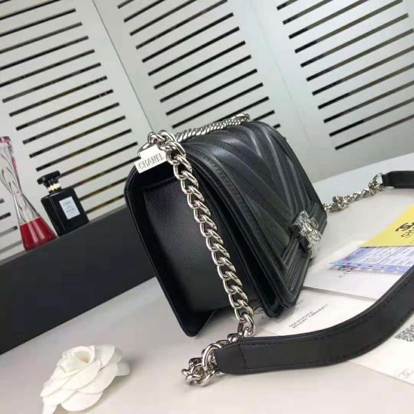 Chanel Women Flap Bag with Top Handle in Calfskin-Black (3)