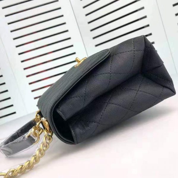 Chanel Women Flap Bag with Top Handle in Calfskin-Black (6)