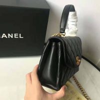 Chanel Women Flap Bag with Top Handle in Lambskin-Black (1)