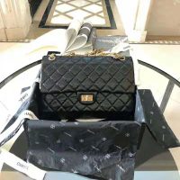 Chanel Women Large 2.55 Handbag in Aged Calfskin Leather-Black (1)