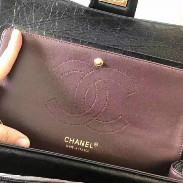 Chanel Women Large 2.55 Handbag in Aged Calfskin Leather-Black (8)