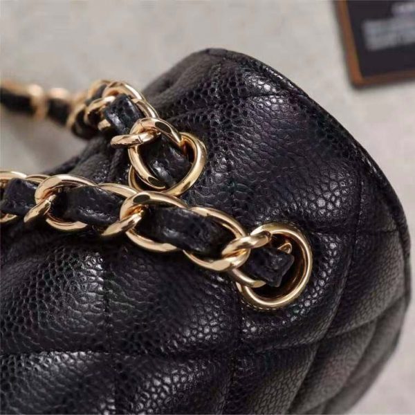 Chanel Women Large Classic Handbag in Grained Calfskin Leather-Black (8)