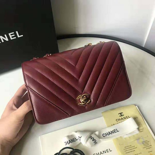 Chanel Women Mini Flap Bag in Calfskin Leather-Red (3)