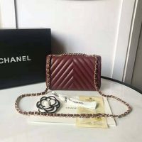 Chanel Women Mini Flap Bag in Calfskin Leather-Red (1)