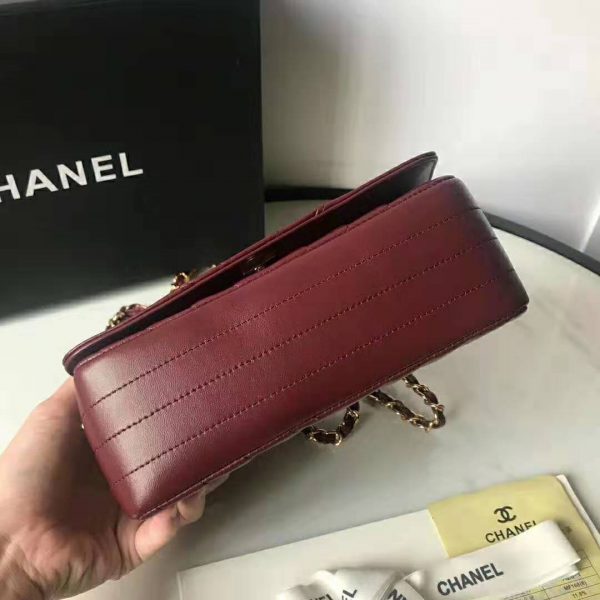 Chanel Women Mini Flap Bag in Calfskin Leather-Red (6)