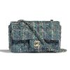 Chanel Women Mini Flap Bag in Tweeds & Fabrics-Blue