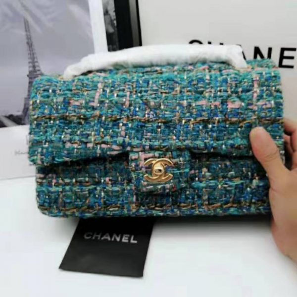 Chanel Women Mini Flap Bag in Tweeds & Fabrics-Blue (15)