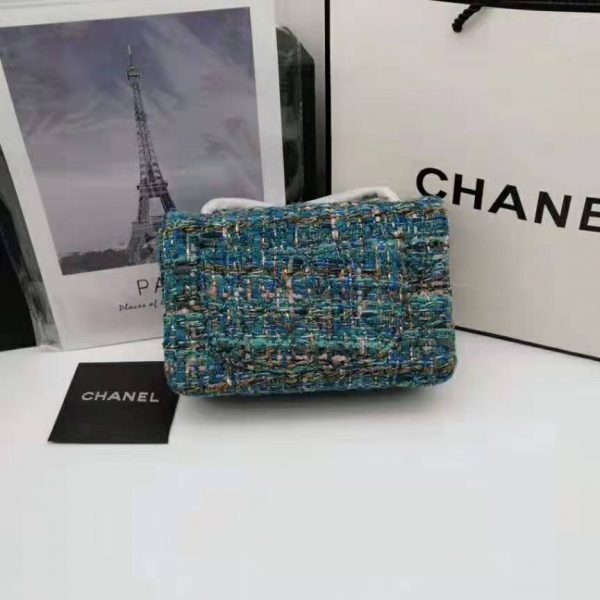 Chanel Women Mini Flap Bag in Tweeds & Fabrics-Blue (17)
