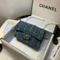 Chanel Women Mini Flap Bag in Tweeds & Fabrics-Blue (1)