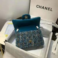 Chanel Women Mini Flap Bag in Tweeds & Fabrics-Blue (1)