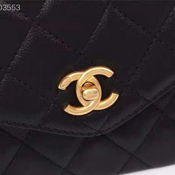 Chanel Women Organ Bag with Top Handle in Embossed Calfskin Leather-Black (5)