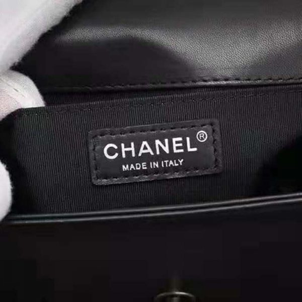 Chanel Women Small Boy Chanel Handbag in Calfskin Leather-Black (10)