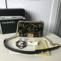 Chanel Women Small Boy Chanel Handbag in Crocodile Embossed Printed Leather (1)