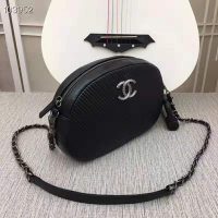 Chanel Women Small Camera Case in Lambskin Leather-Black (1)